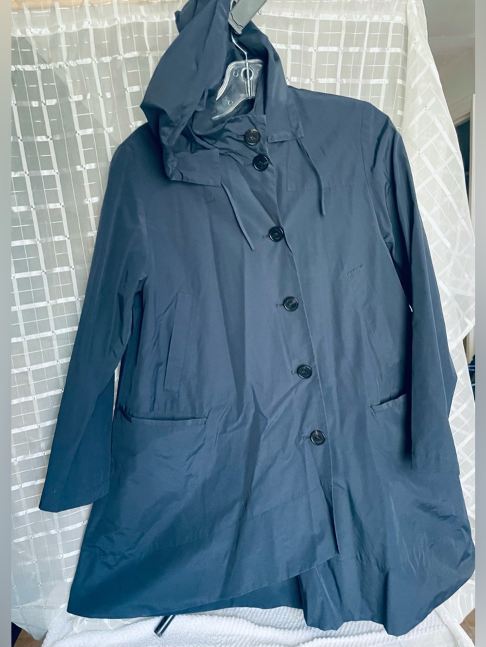 Morgane Le Fay Navy Hooded Trench Coat